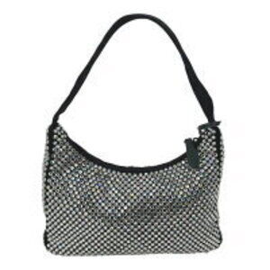 Prada Hobo Bag Satin Crystal Re Triangle Logo Crocodile Edition